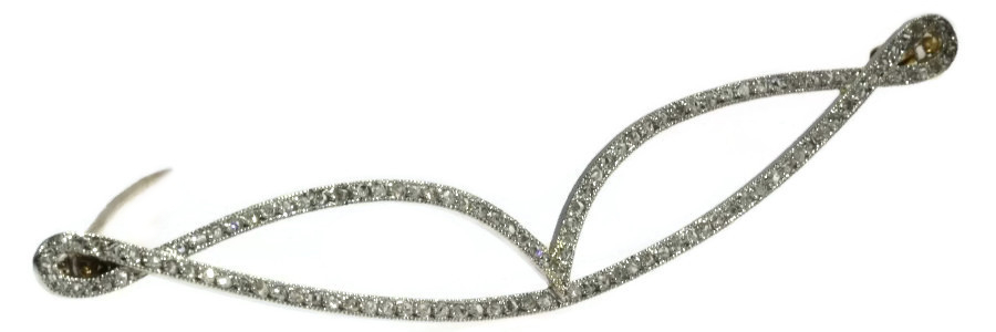 Elegant Art Deco platinum rose cut diamond pin (image 6 of 11)